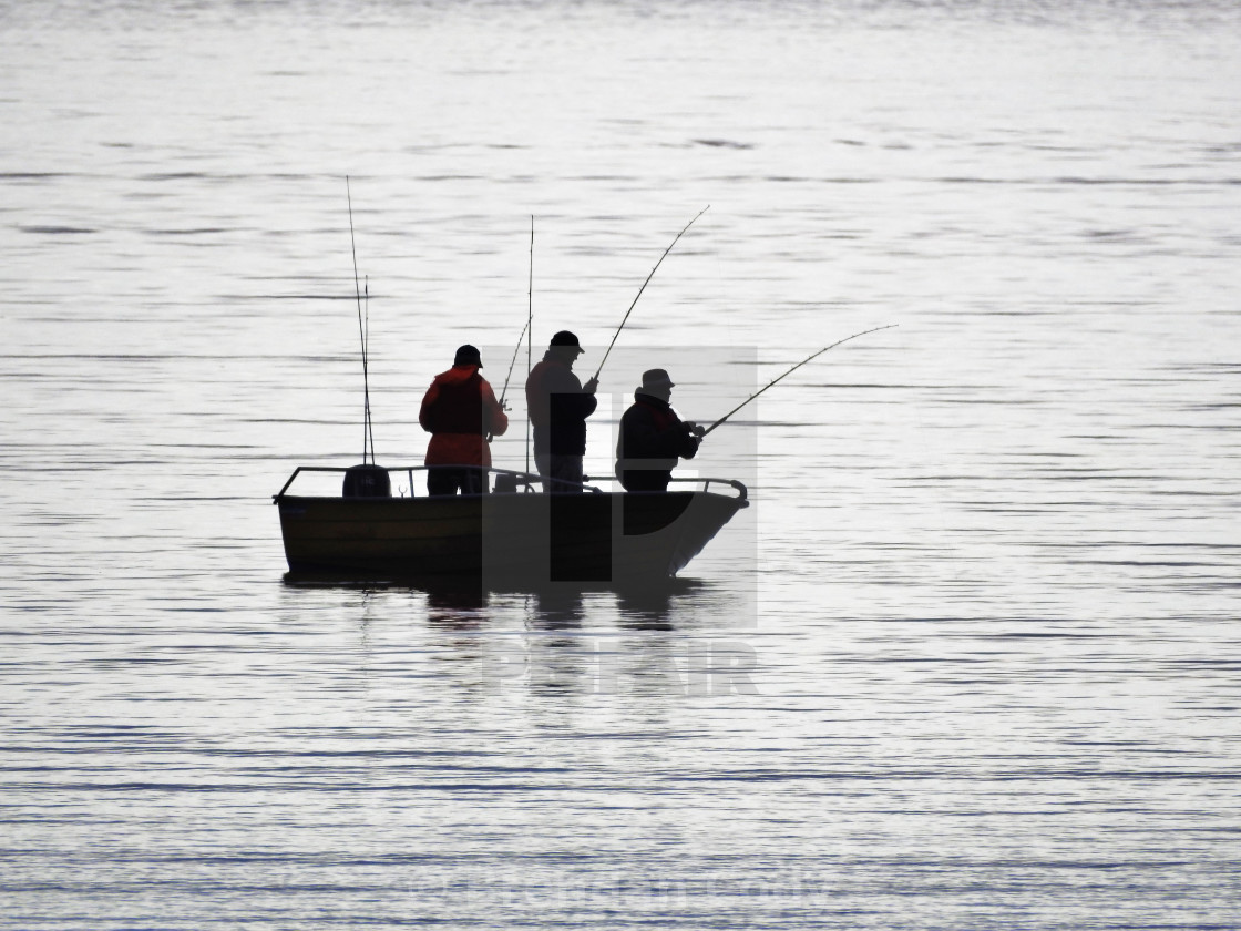 "Fishing Silhouette (Arctic Circle)" stock image