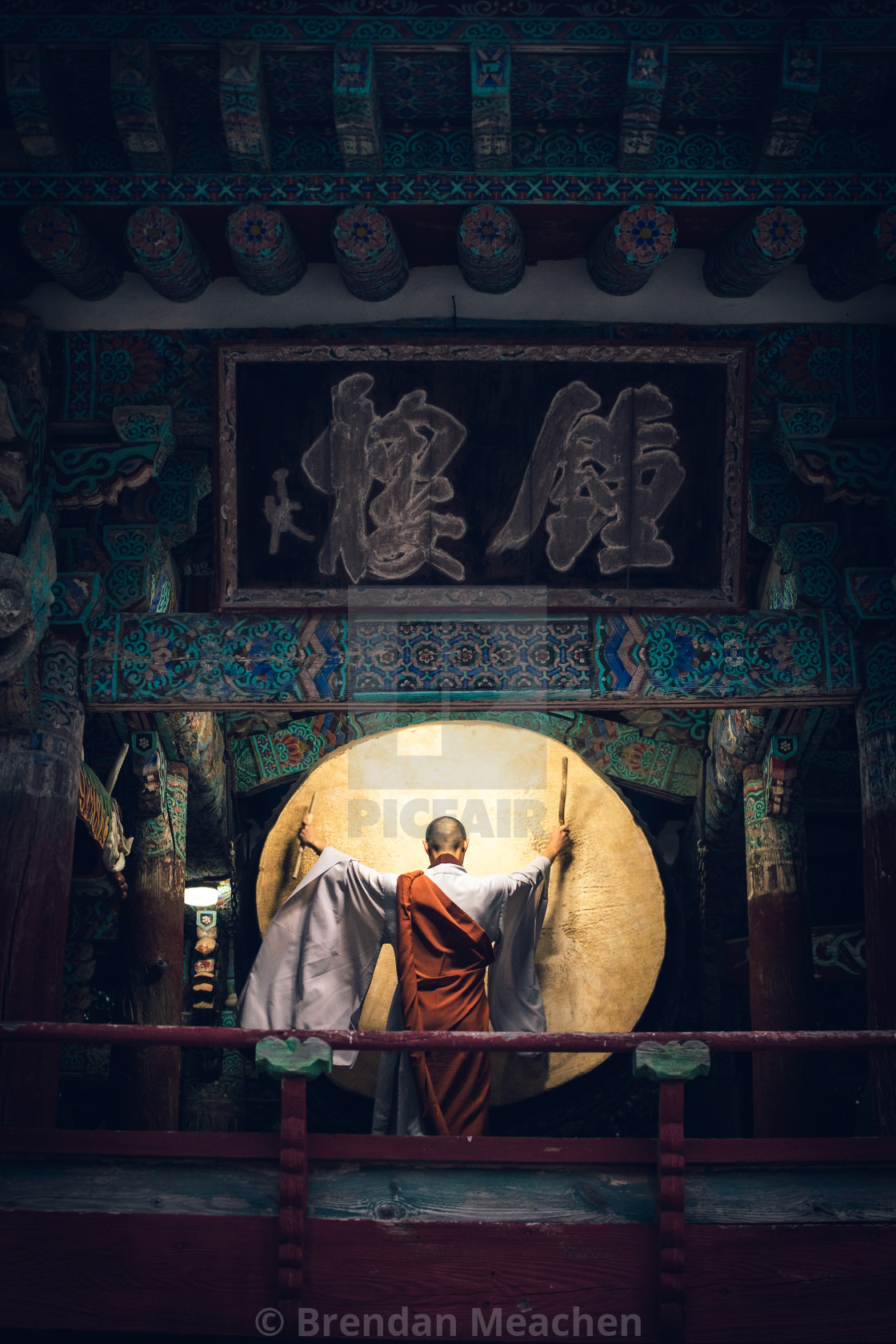 "Beating of the Dharma Drum" by Brendan Meachen - £15.00 "Beating of the Dharma Drum" stock image
