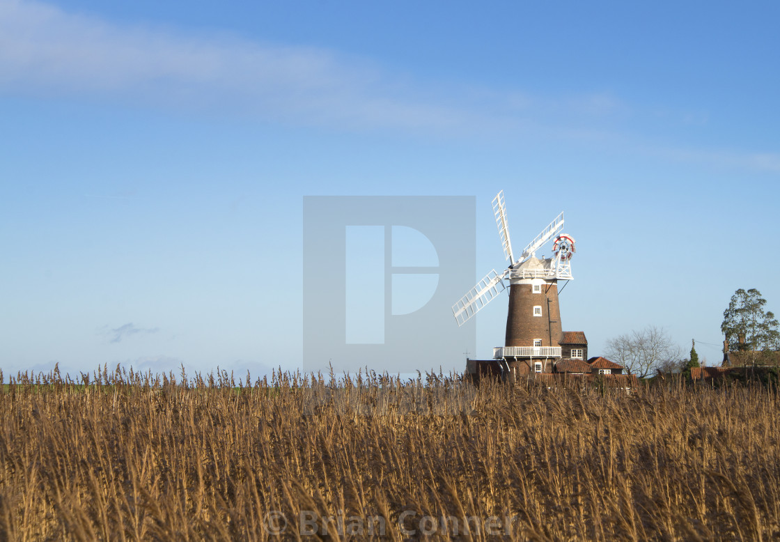 "Norfolk Coast Windmill at Cley" stock image