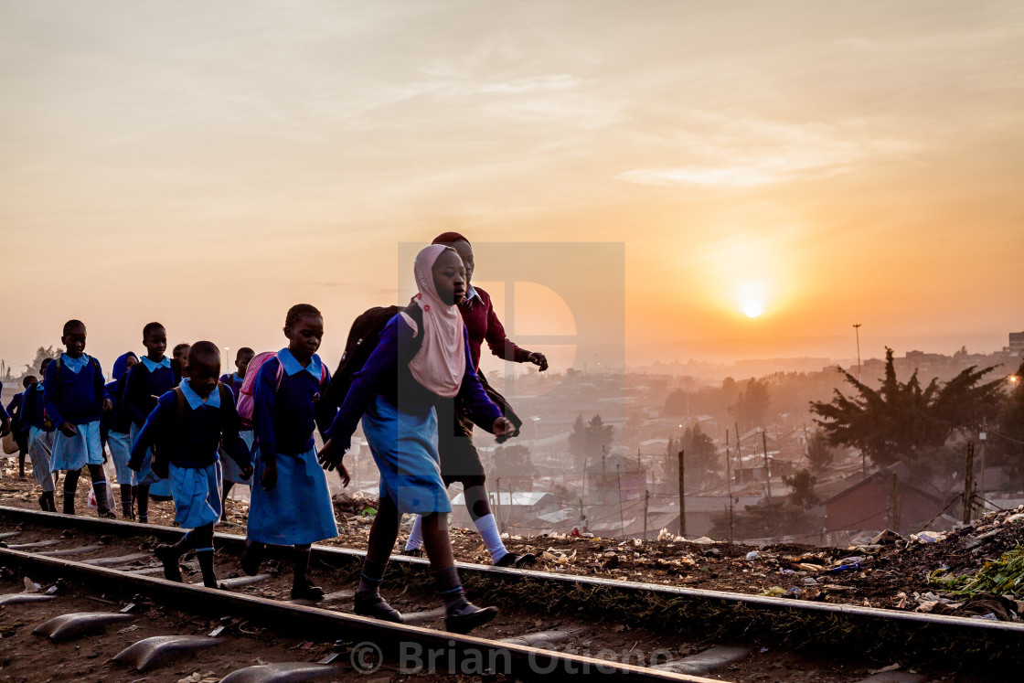 "Heading to school" stock image