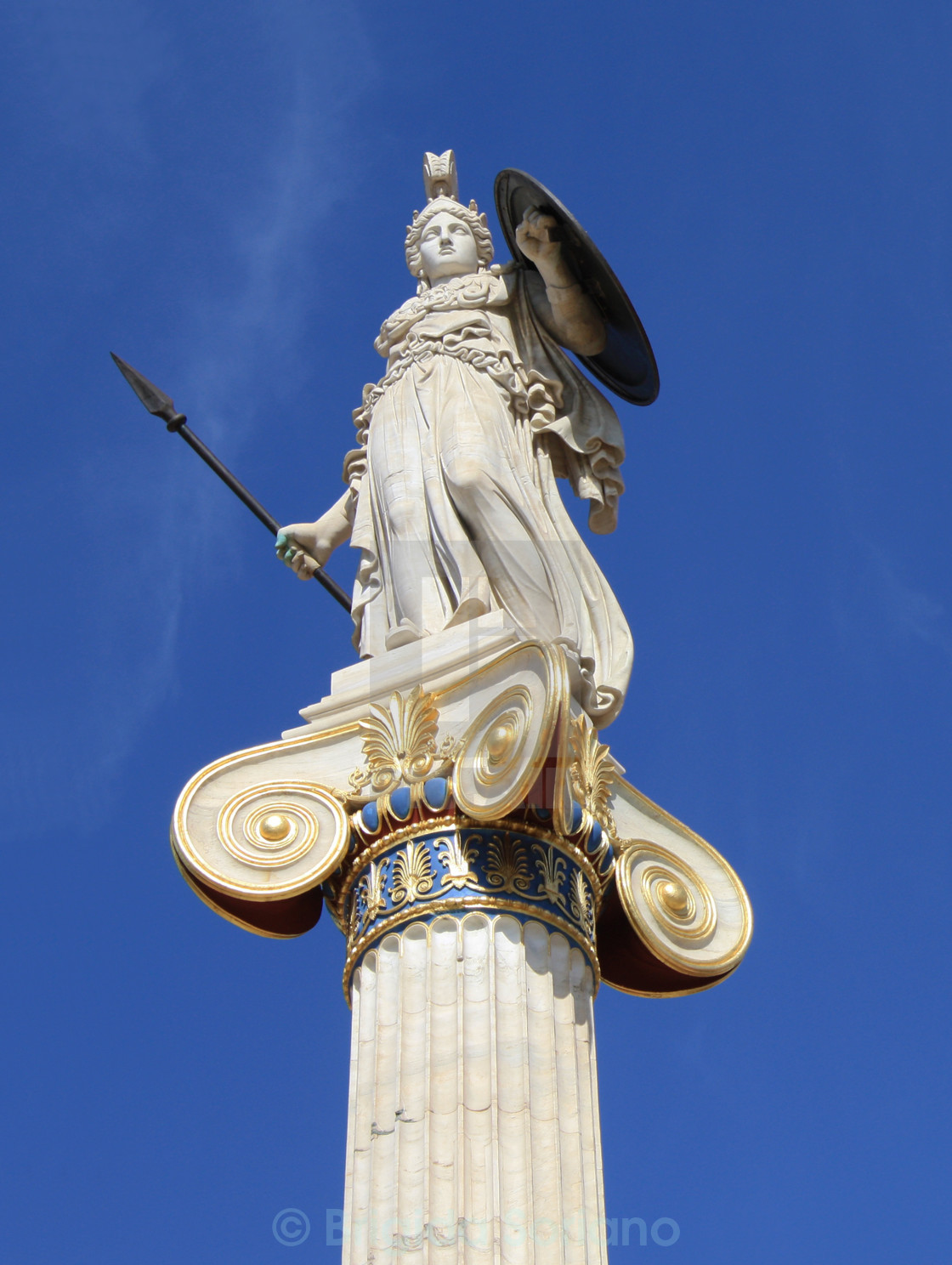 "Statue of goddess Athena in Greece" stock image