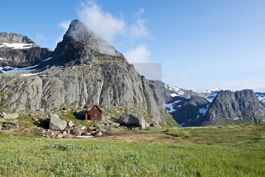 "Hut up in the mountains" stock image