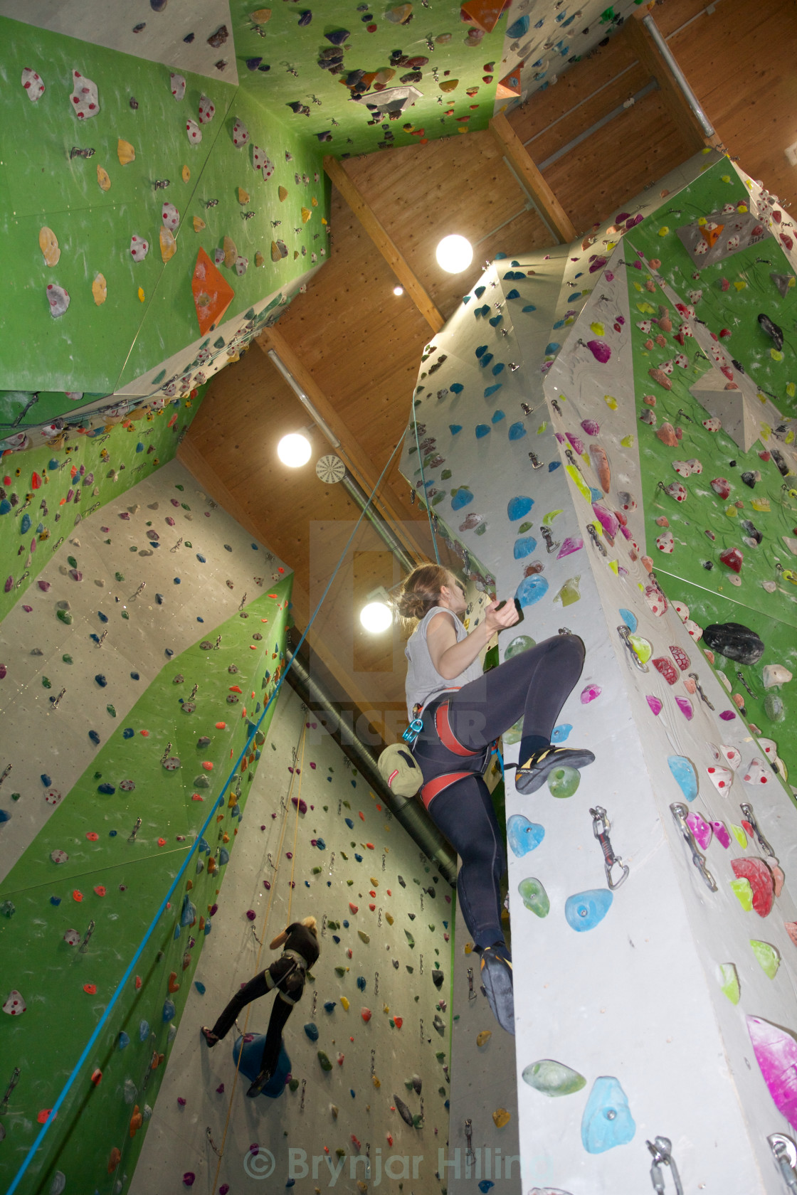 "Climbing indoors" stock image