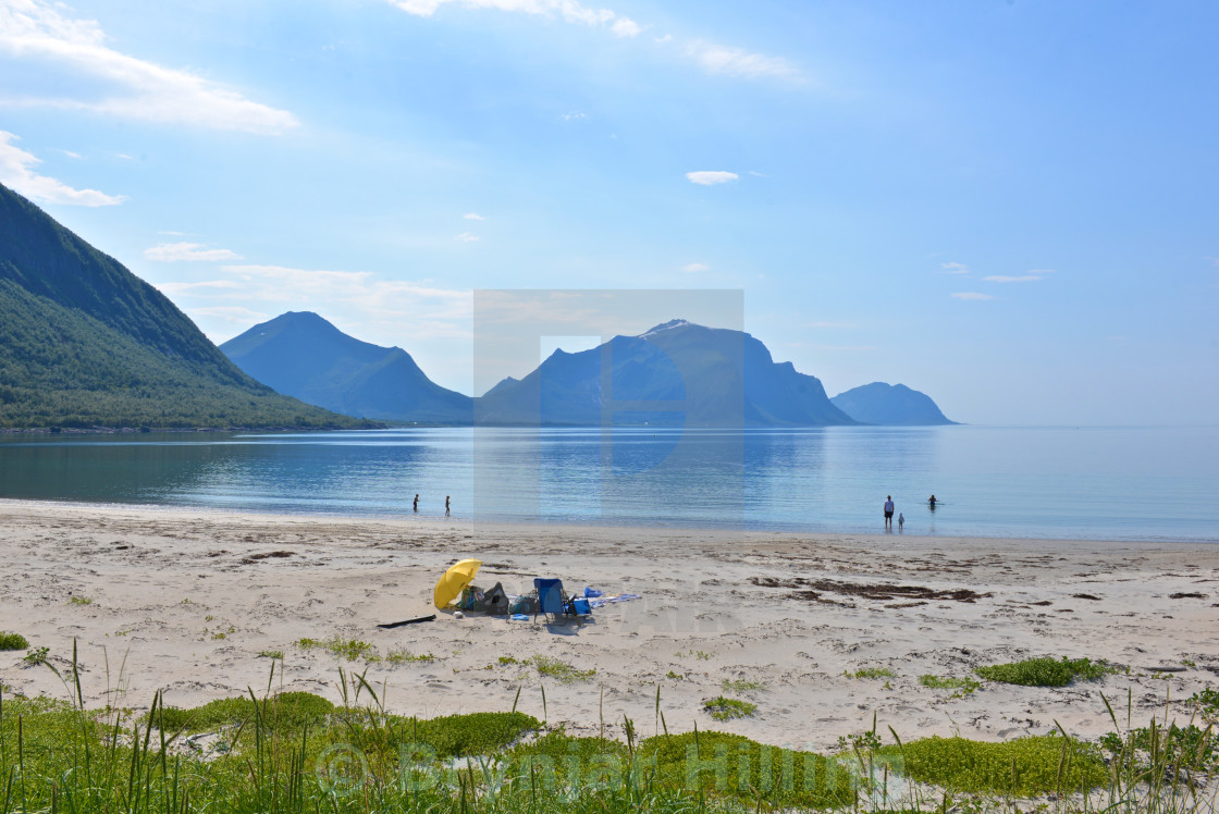 "A day on the beach in Norway" stock image