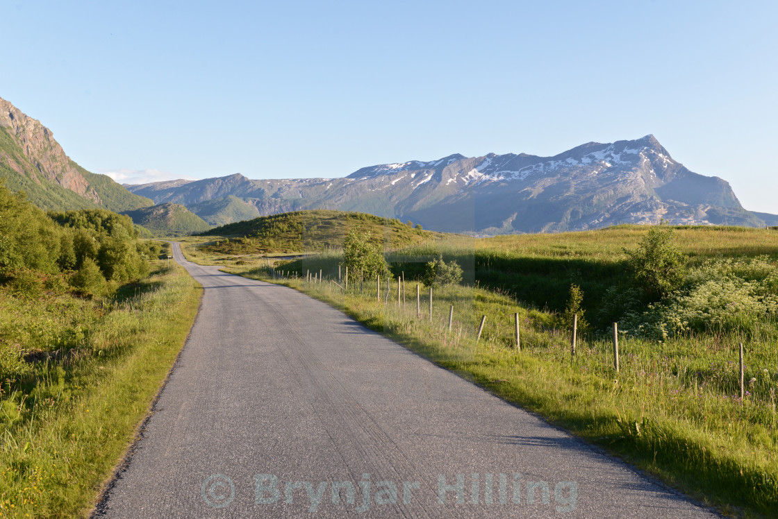 "A narrow road in Northern Norway" stock image