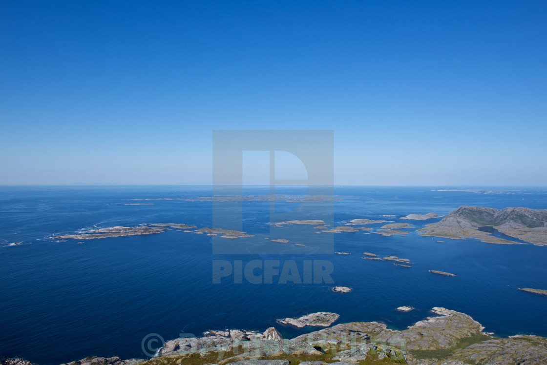 "Islands seen from a mountain" stock image