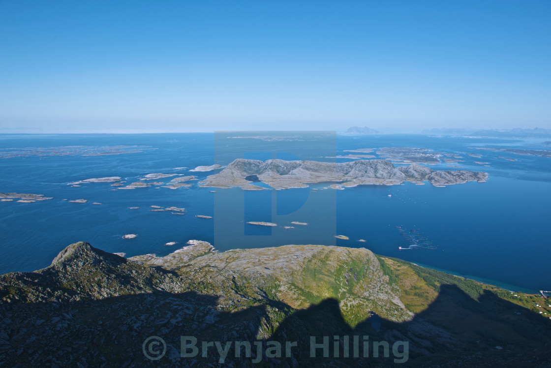 "Coastline seen from a mountain top" stock image