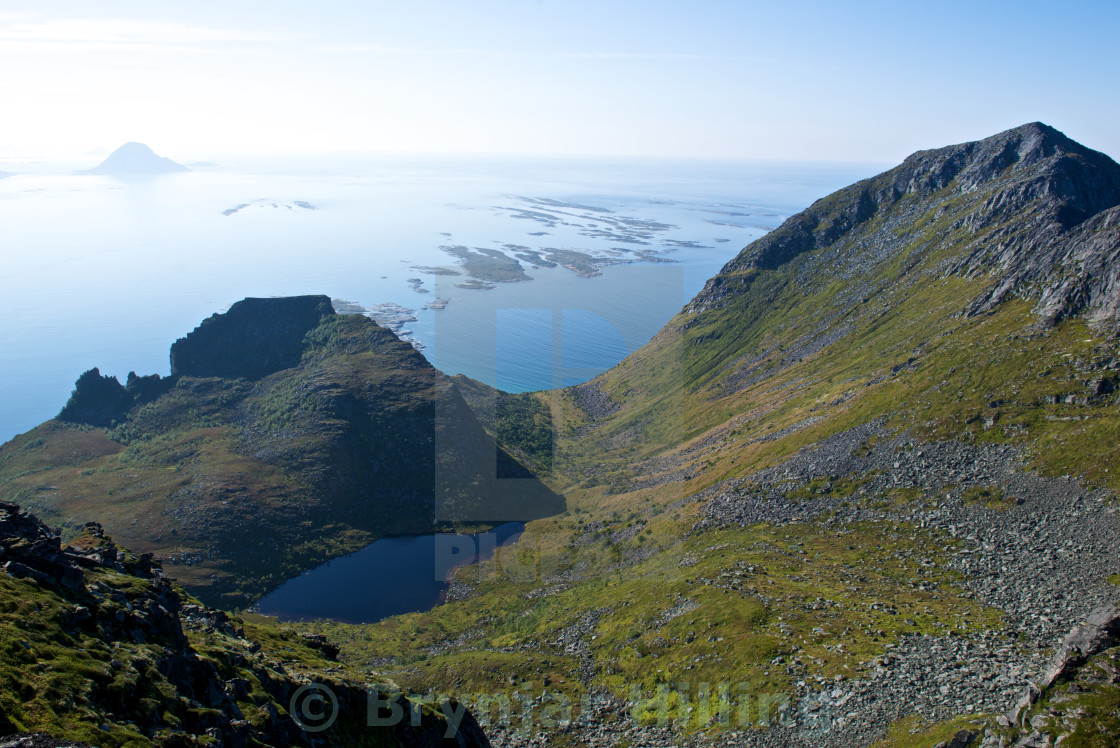 "Coastline seen from a mountain top" stock image