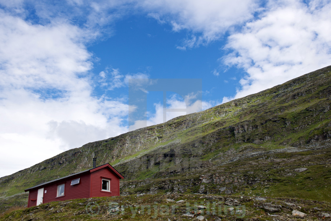 "Lomi DNT cabin in Sulitjelma" stock image