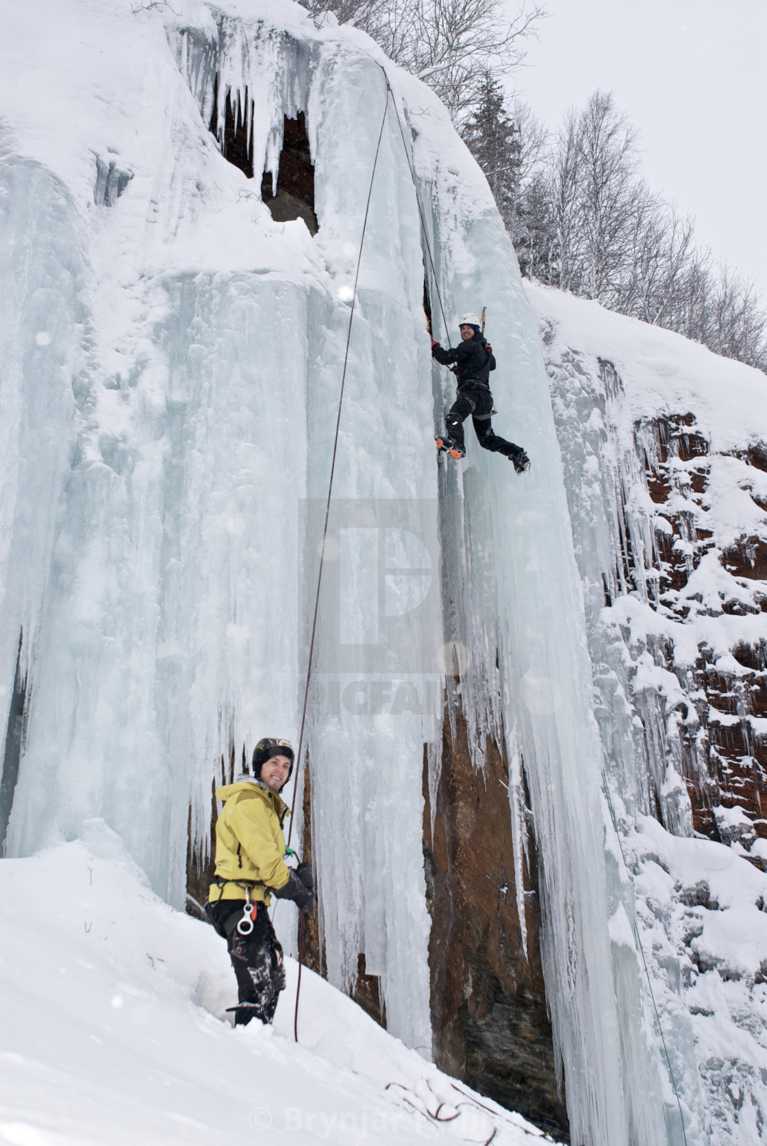 "Ice-climbing in the arctic" stock image