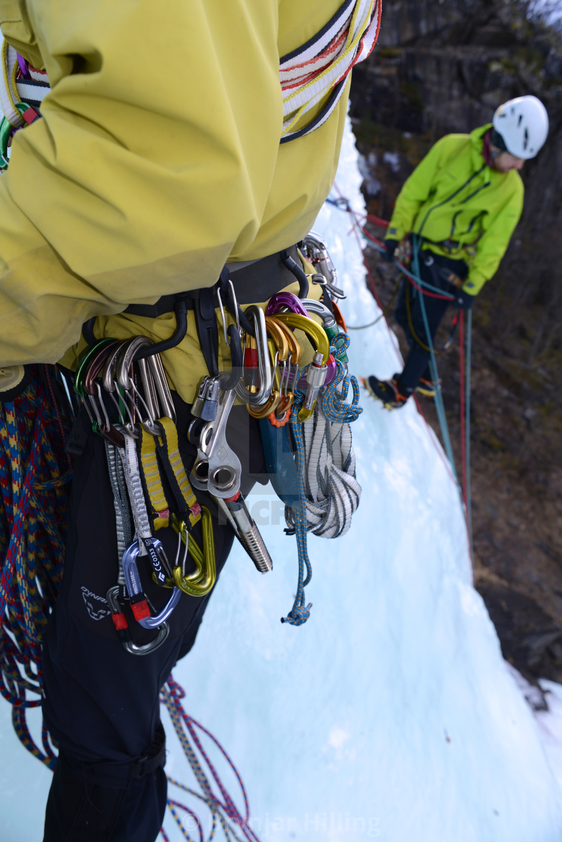 "Ice-climbing in the arctic" stock image