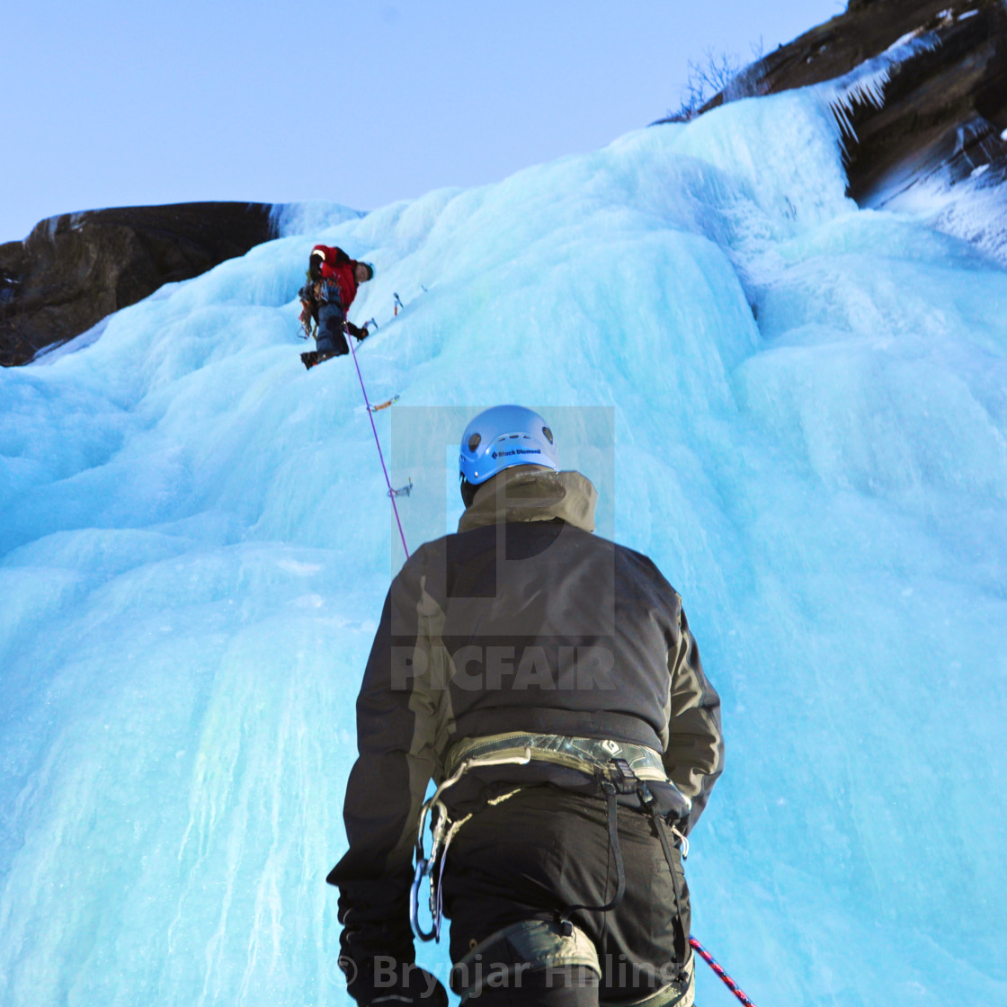 "Ice-climbing in the arctic" stock image