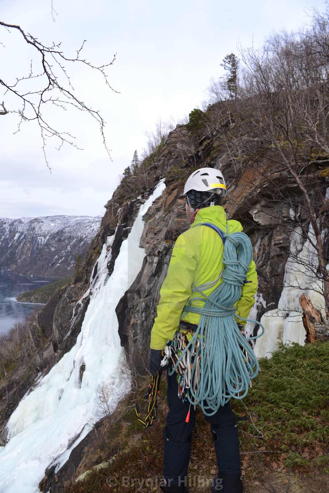 "Ice-climbing in the arctic" stock image