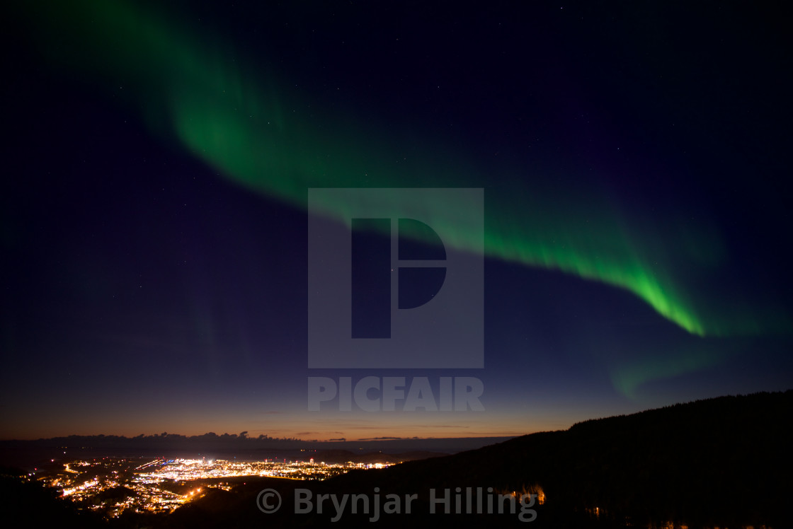 "Northern Lights over Bodø" stock image