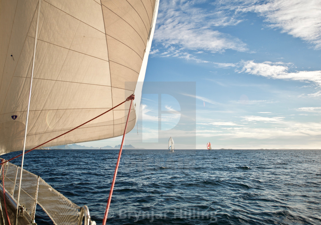 "Sailboats on the ocean" stock image