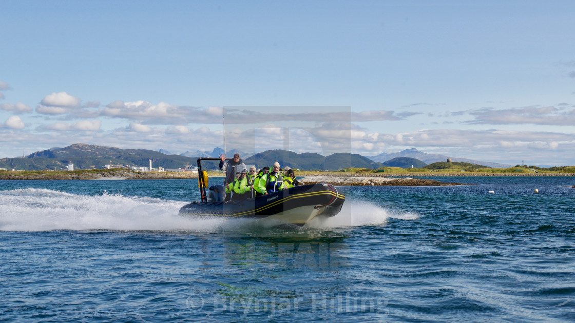 "Rib boat with tourists" stock image