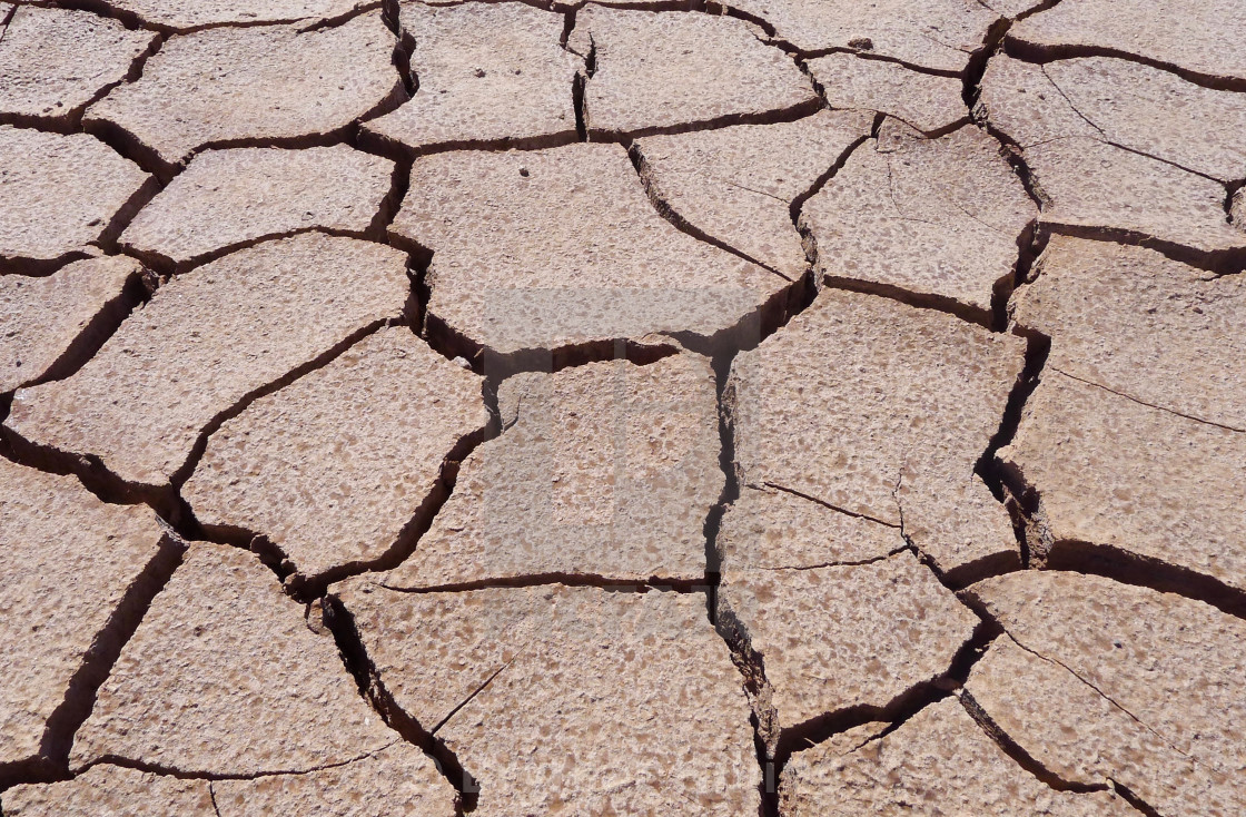 "Dried up sand in the desert" stock image