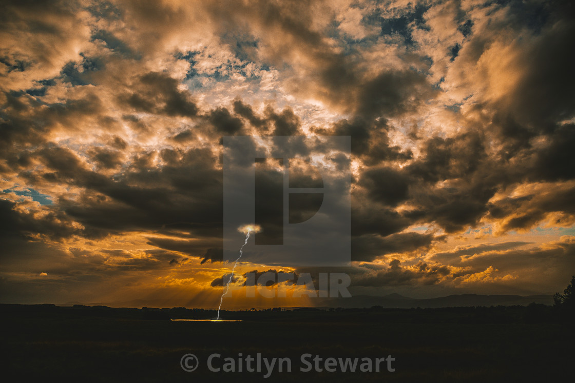 "Dramatic sky with lightning" stock image