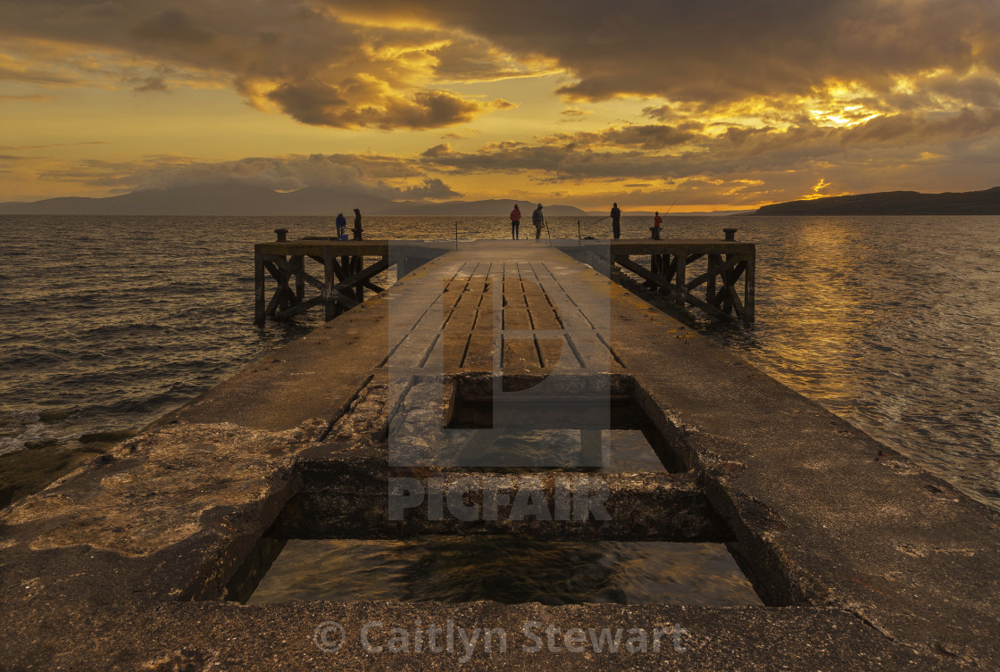 "Fishing on the Pier" stock image