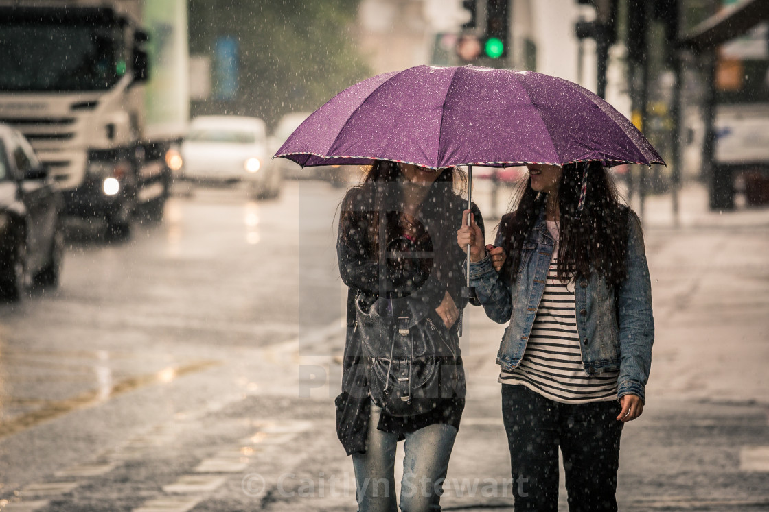 "Smiling in the Rain" stock image