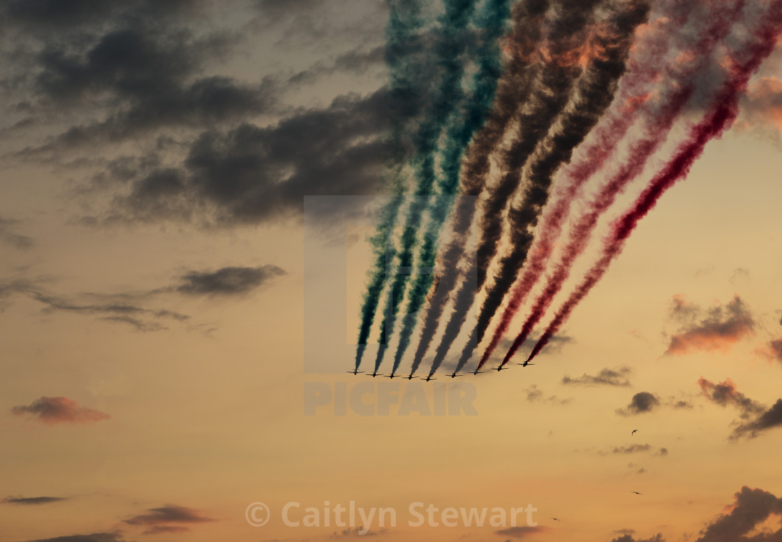 "Red Arrows at Sunset" stock image