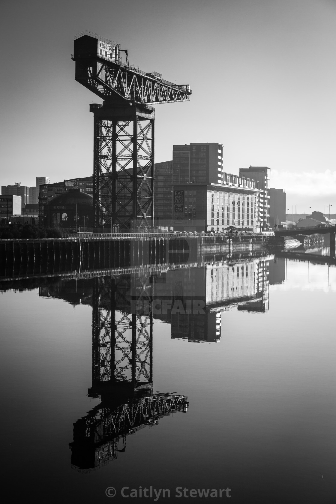 "Finnieston Crane Reflection" stock image