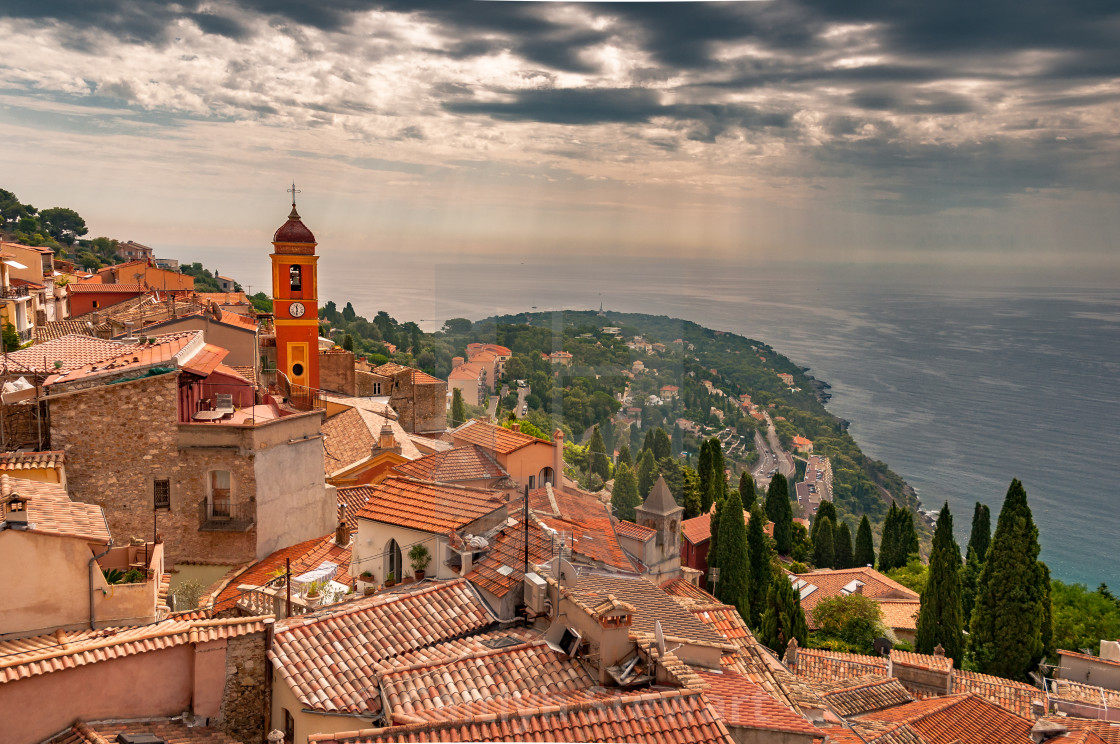 "Roquebrune Church, France" stock image