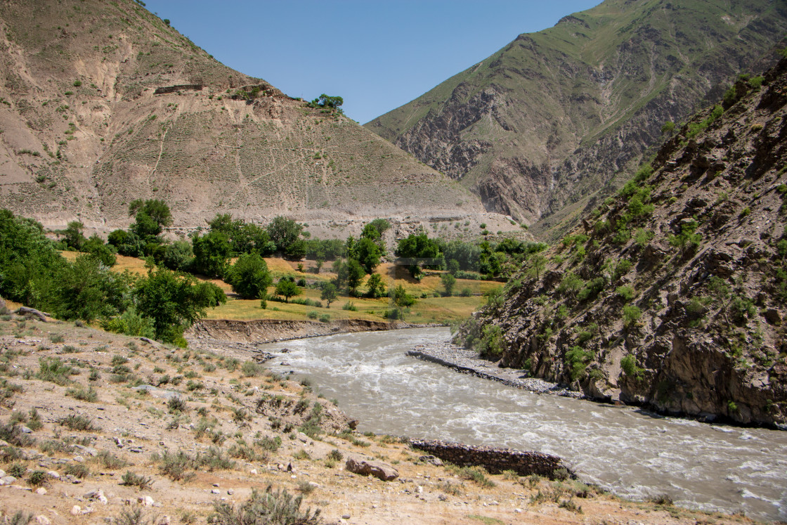 View On A River In The Dry Landscape In The Hindu Kush Range License Download Or Print For 21 95 Photos Picfair