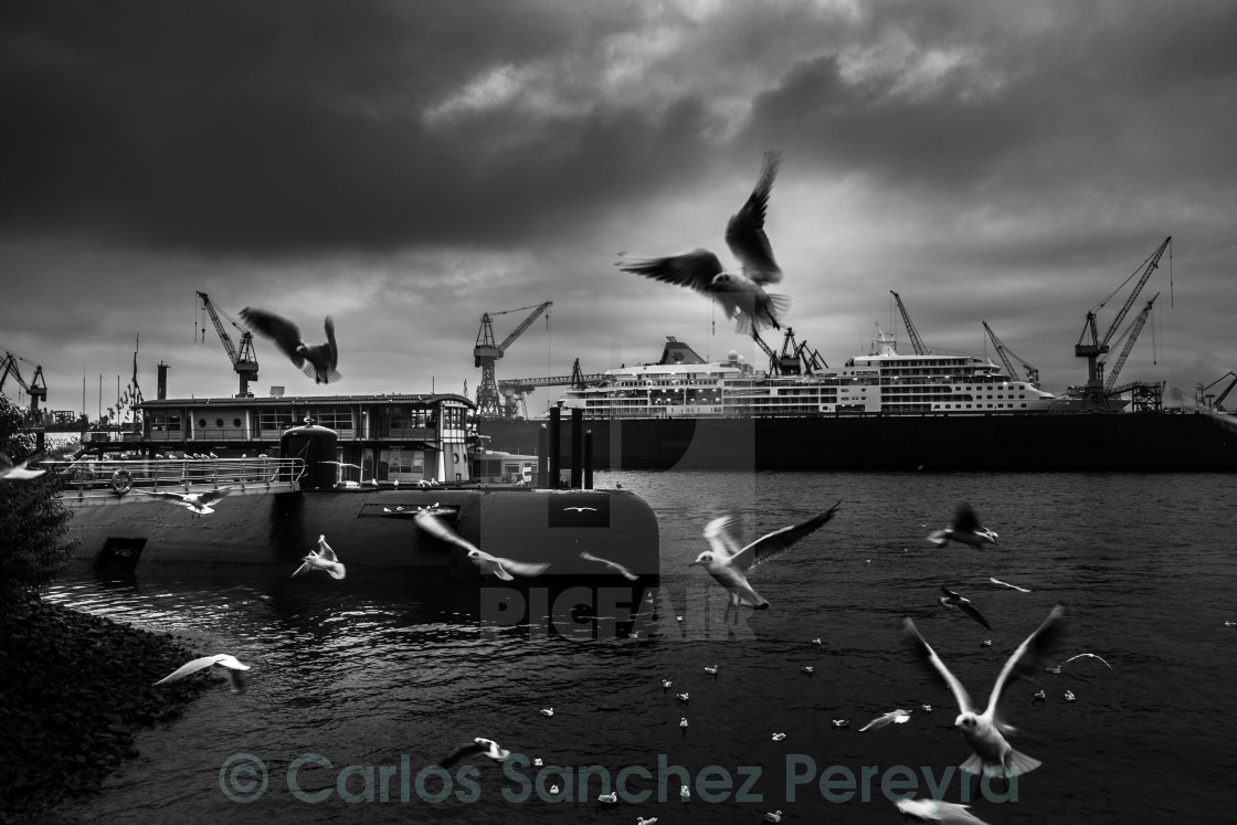 "Harbor of Hamburg, Germany, Europe" stock image