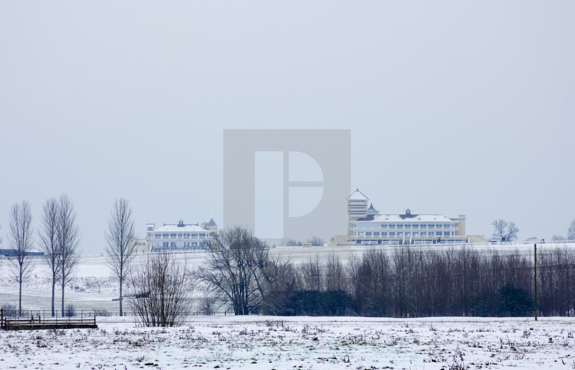 "Across the Water Meadows to the Racecourse" stock image