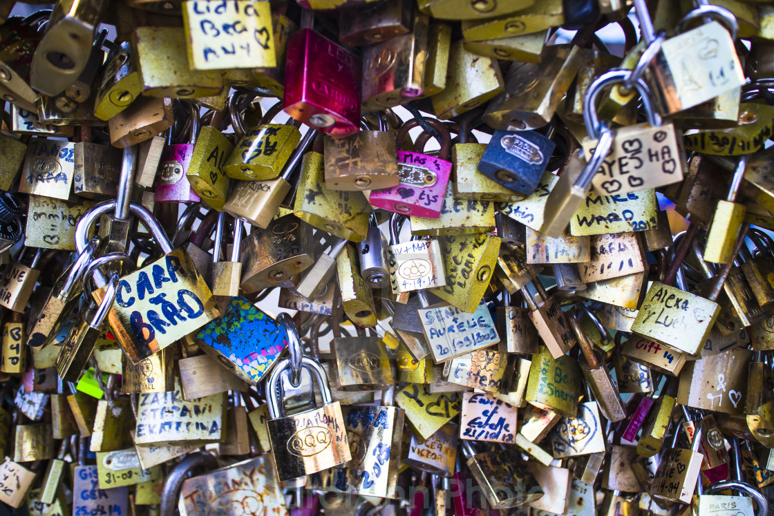 "Padlocks on the Pont Neuf" stock image