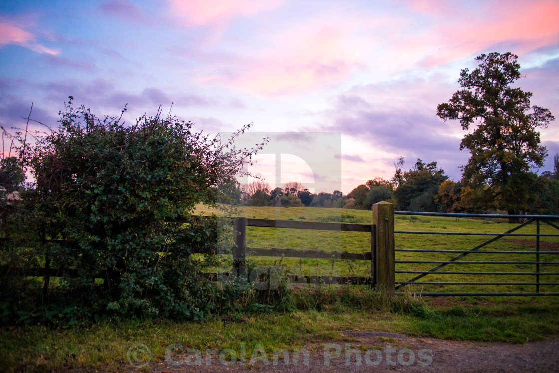 "Rural sunset" stock image