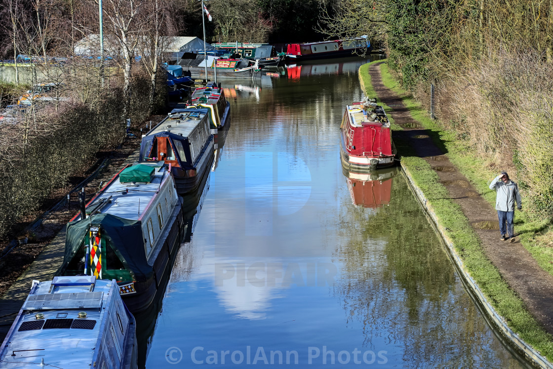 "A walk along the towpath" stock image