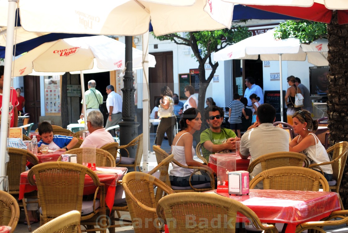 Pavement Cafe In Jerez De La Frontera Spain License