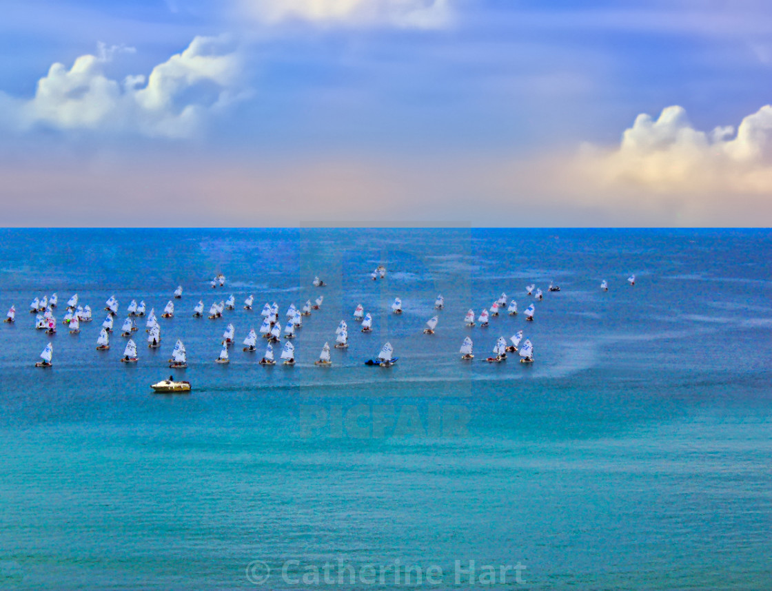 "Regatta at Palamos" stock image