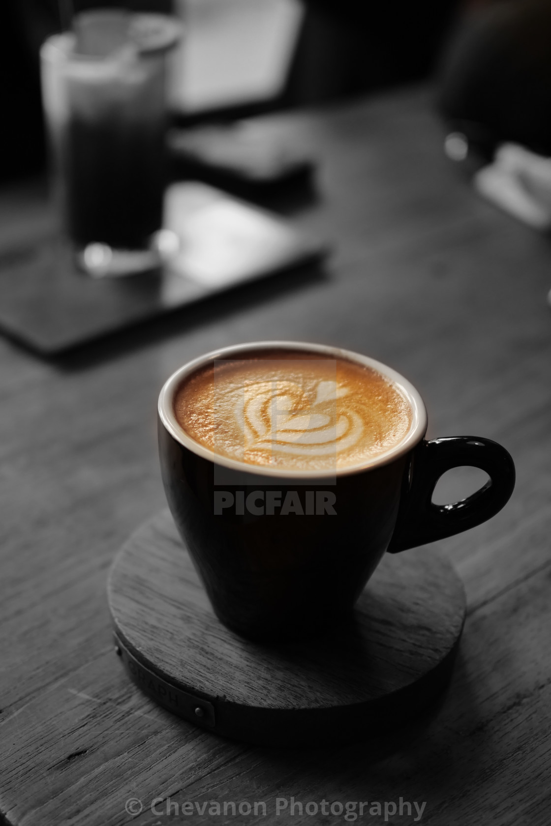 Coffee Latte Art On The Wood Desk In Coffee Shop Cafe License Download Or Print For 12 40 Photos Picfair