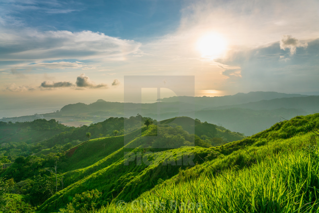 "Just before dawn on the Pacific coast of Costa Rica, near Jaco." stock image