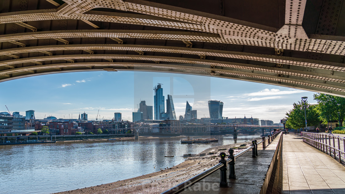 "London, England - June 15 2019 : City skyline on a bright day viewed from..." stock image