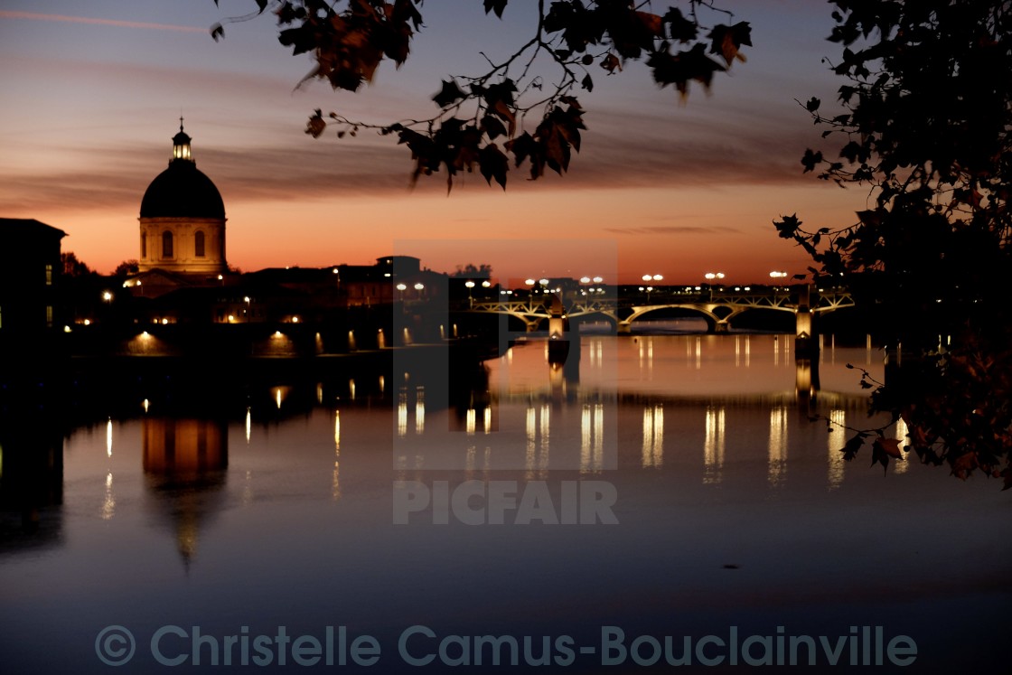 "reflection on the Garonne" by Christelle Camus-Bouclainville - $10.73 "reflection on the Garonne" stock image