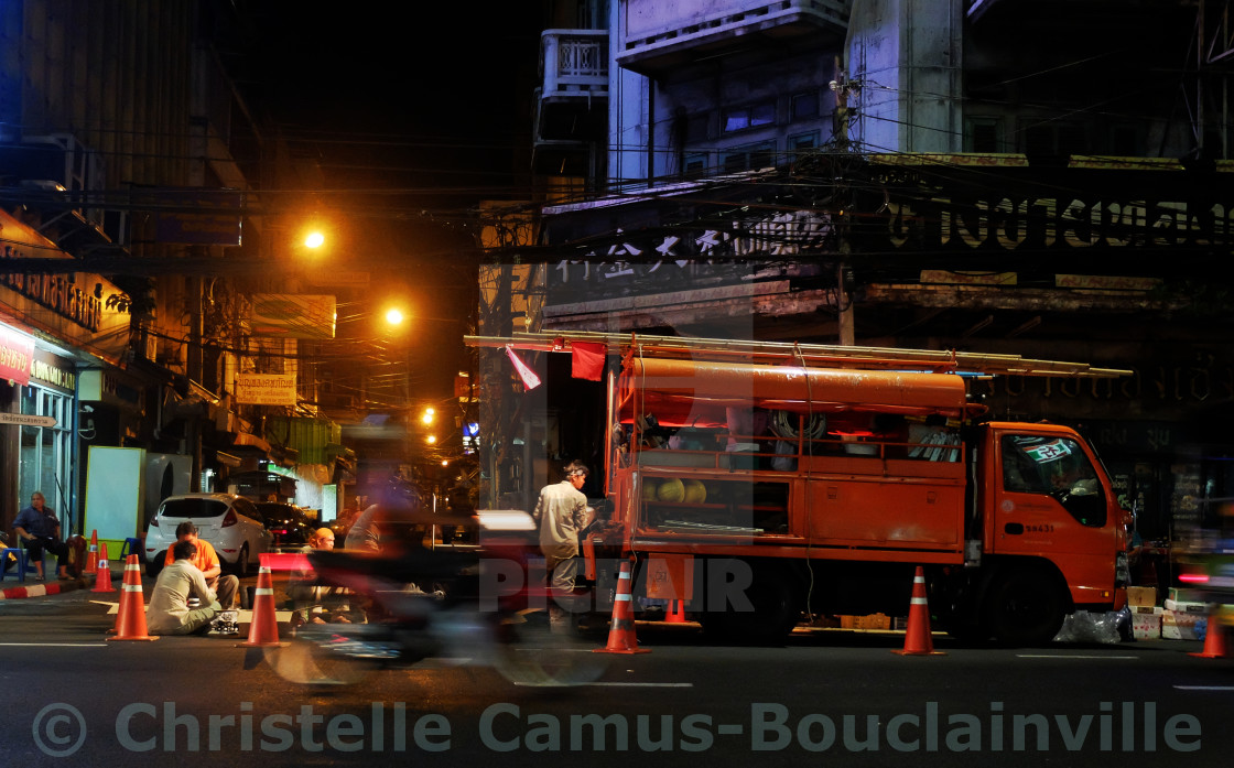 "At night in Chinatown, Bangkok" by Christelle Camus-Bouclainville - $10.73 "At night in Chinatown, Bangkok" stock image