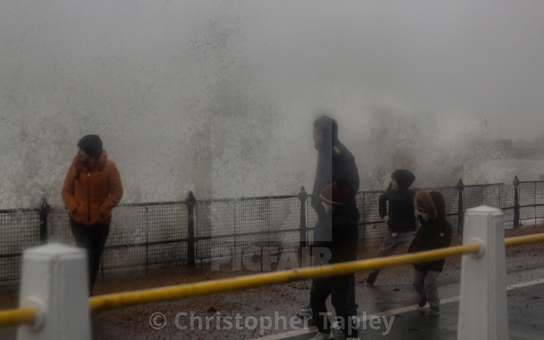 "Storm Ciara. Dover Harbour.UK" stock image