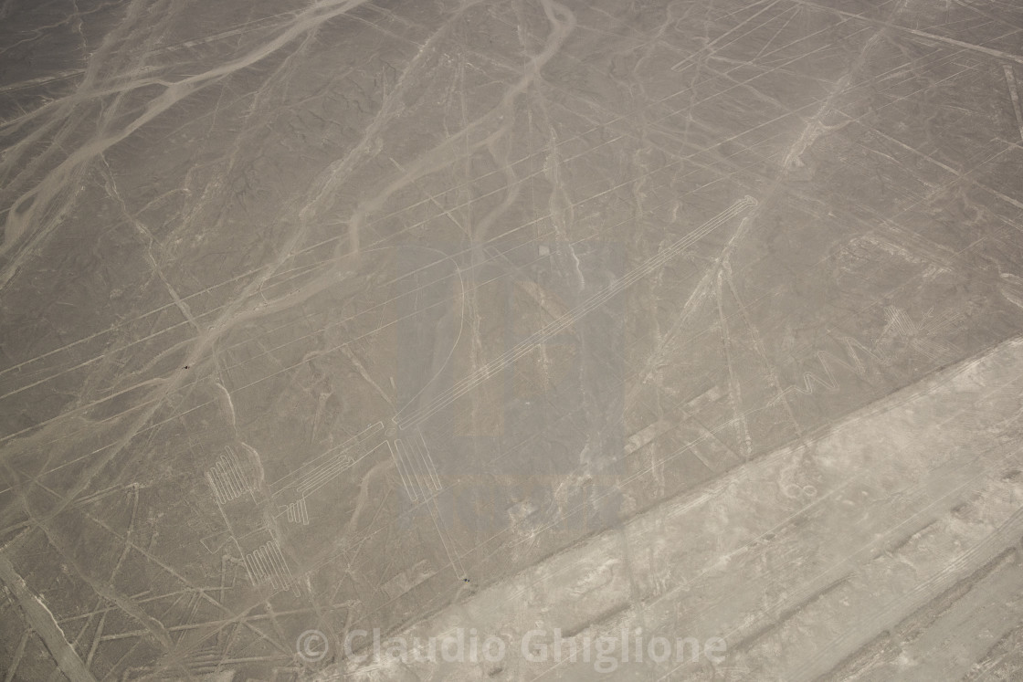 "Lines and Geoglyphs of Nasca and Palpa. Nasca desert, Perù, Sou" stock image