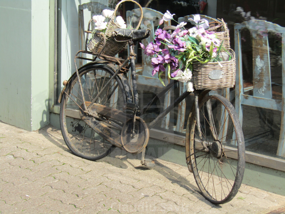 old bicycles with flowers