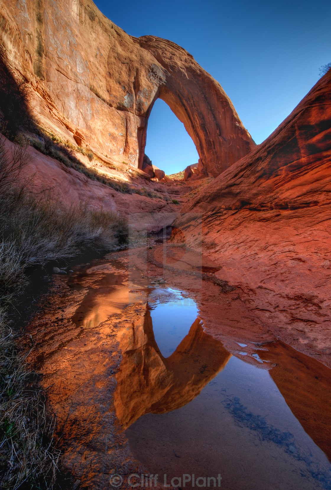 "Broken Bow Arch Reflection" stock image