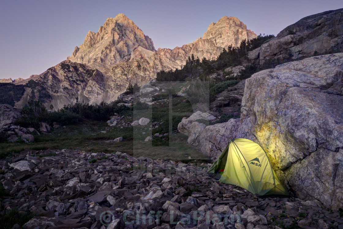 "Camping in the Grand Tetons" stock image