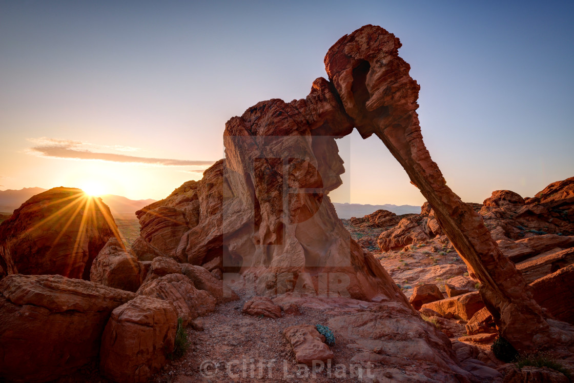 "Sunrise Over Elephant Rock" stock image