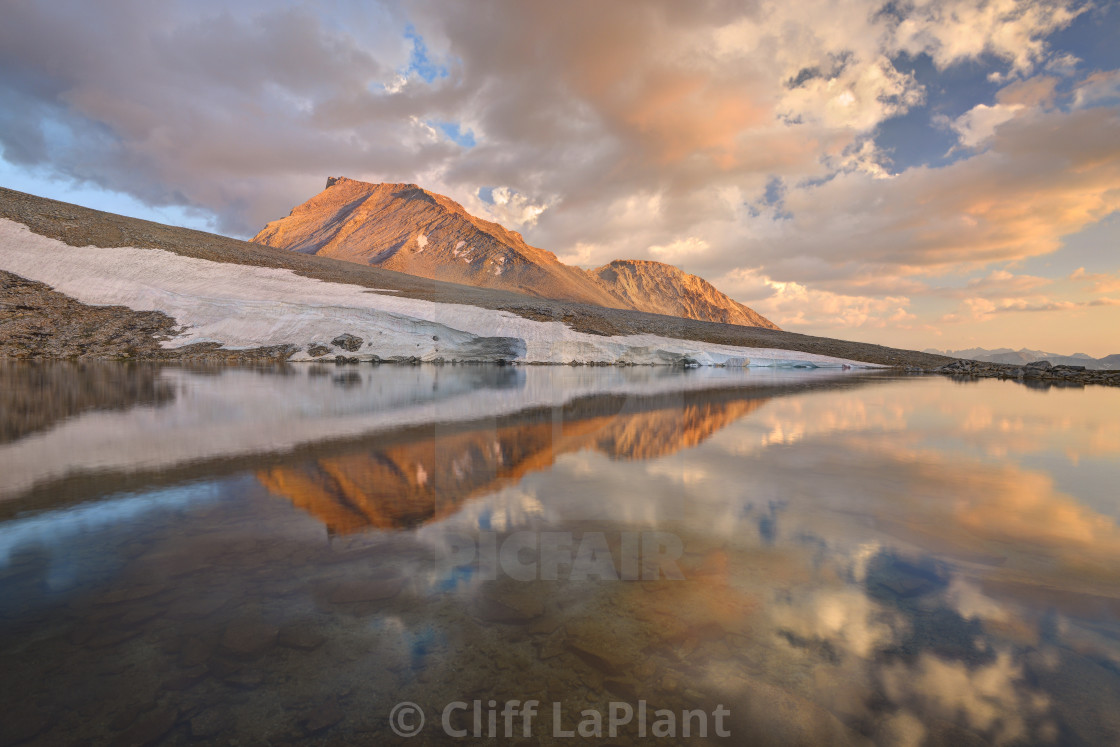 "Mount Tyndall at Sunset" stock image