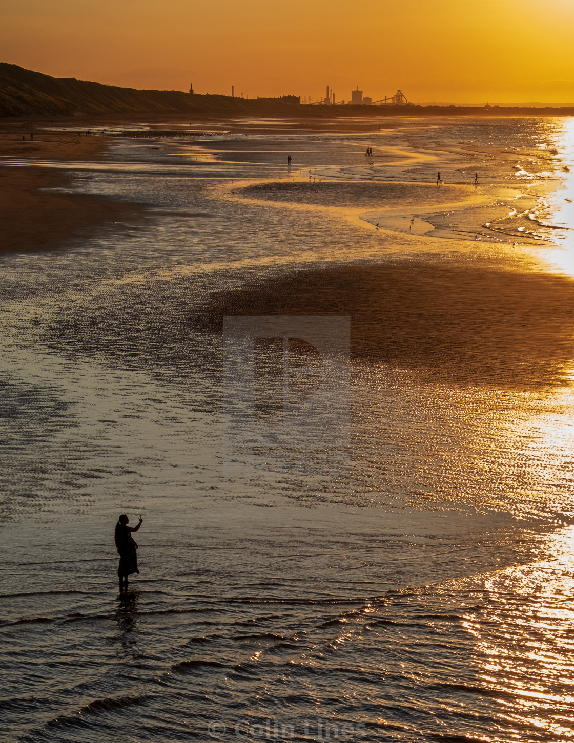 "Alone At Sunset." stock image