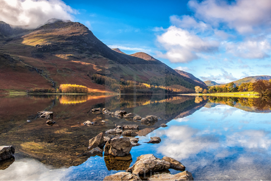 "Lake Reflection." stock image