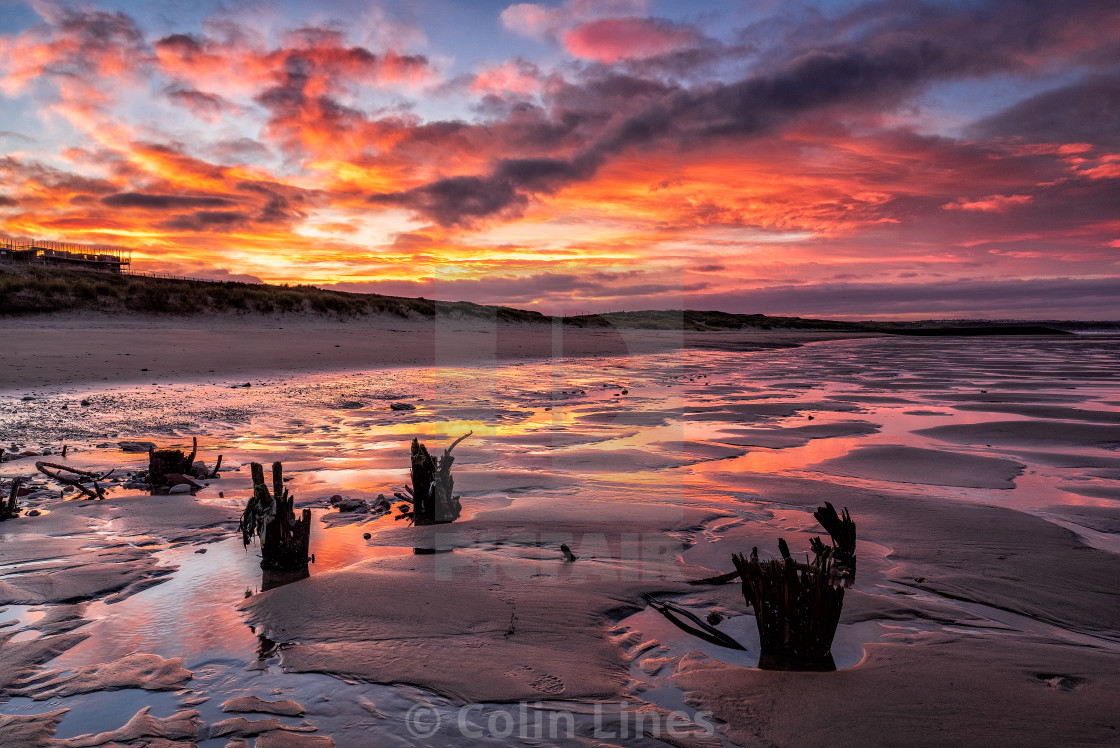 "A Red Sunset." stock image